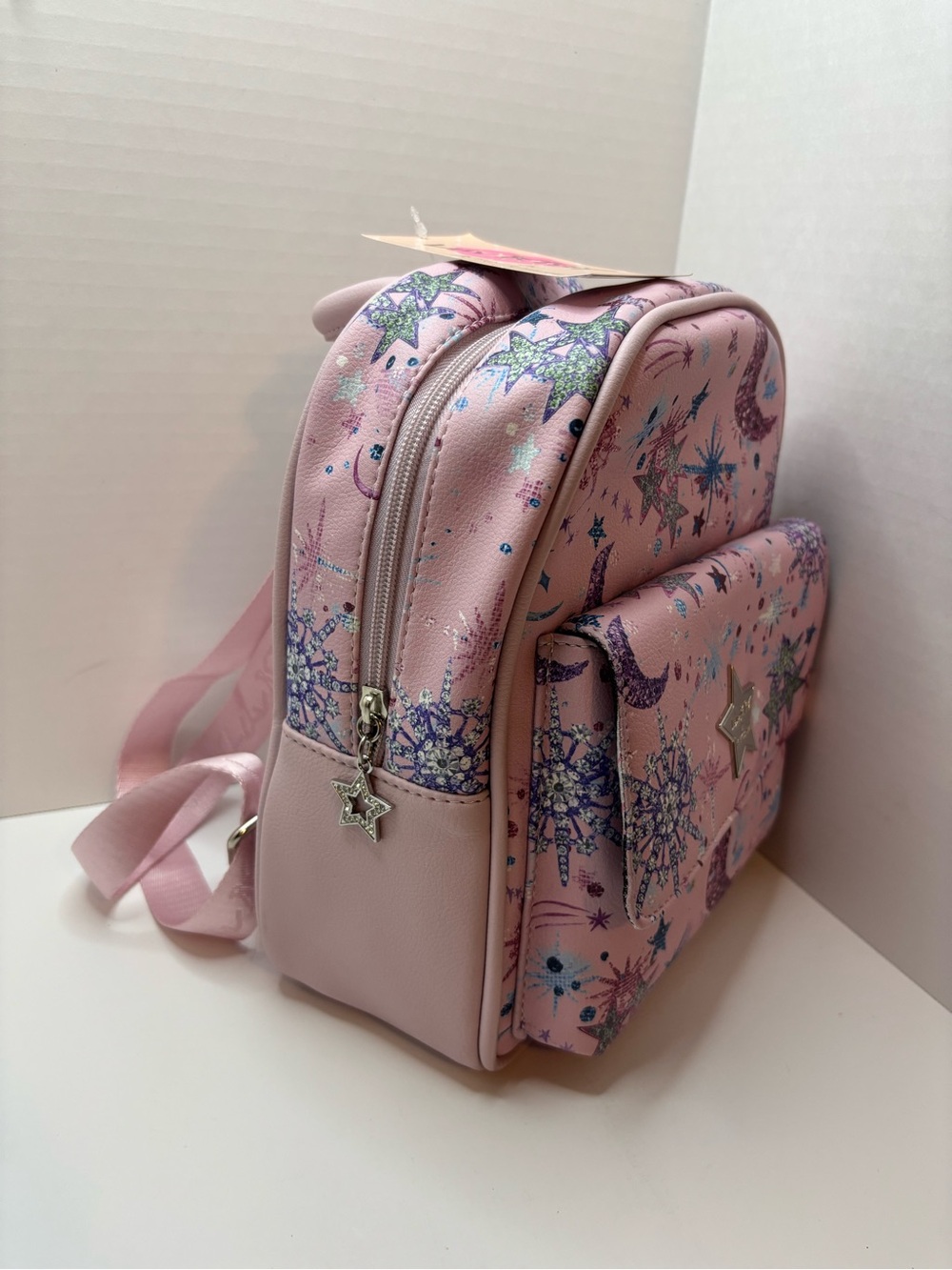 Luv Betsey Johnson Pink Star & Moon Glitter  Backpack - Picture 2 of 4